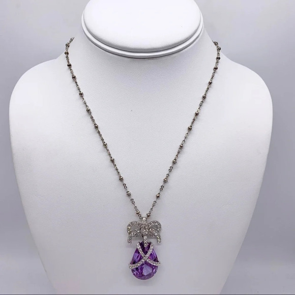 Nolan Miller Purple Crystal Pendant Necklace - Picture 1 of 4